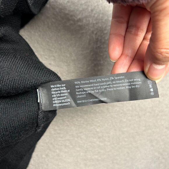 Eileen Fisher Merino Wool Knit Skirt XS Side Slits Soft Striped Gray - Picture 6 of 8